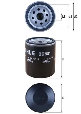 Mahle Фильтр масла OC981