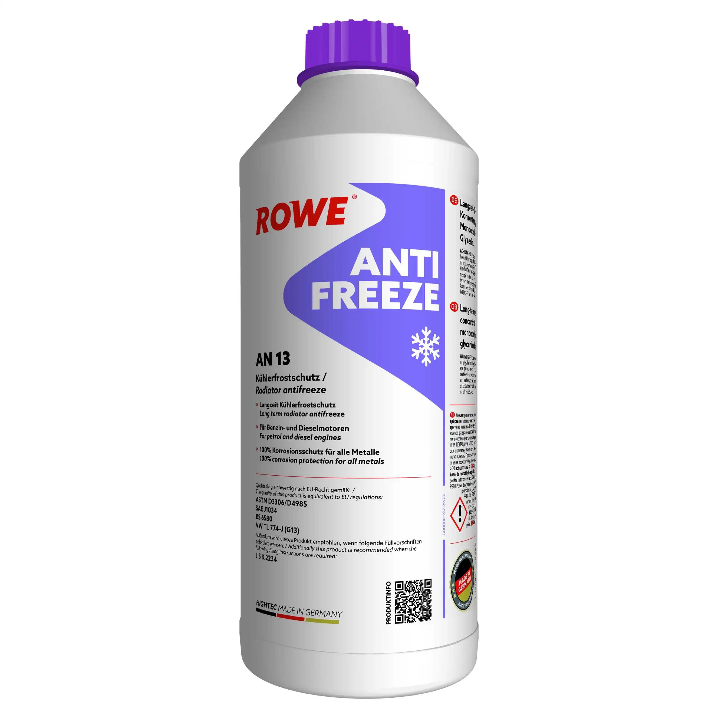 ROWE Антифриз HIGHTEC ANTIFREEZE COOLANT AN G13 (фіолетовий, концентрат -72°С)